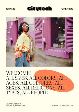 Template di design Multiracial Community Invitation Poster