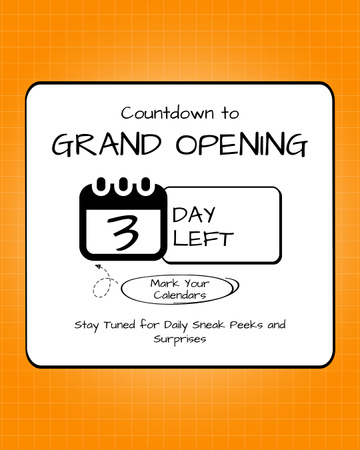 Countdown To Grand Opening Event Instagram Post Vertical Design Template