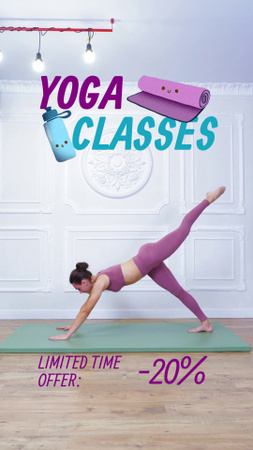 Awesome Yoga Classes With Discount Offer TikTok Video Design Template