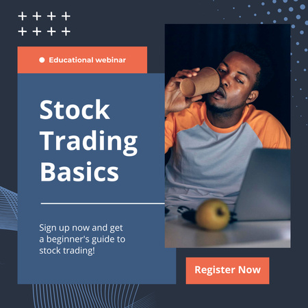 Platilla de diseño Young African American Man Learning Basic Principles of Stock Trading Instagram