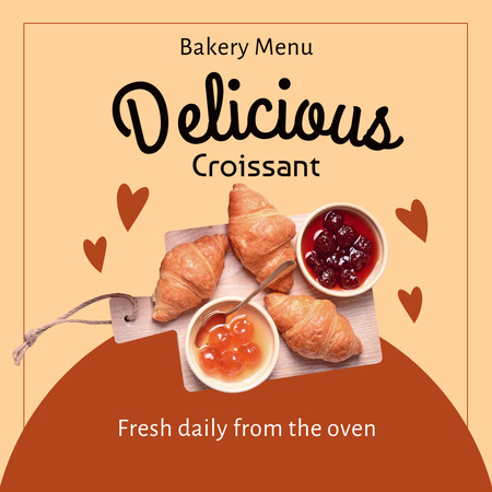 Template di design deliziosi croissant per la colazione Instagram