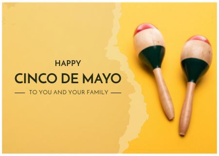 Ontwerpsjabloon van Card van Cinco de Mayo Greeting with Maracas