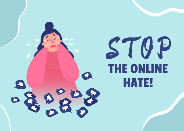Template di design Girl suffering from Cyberbullying Postcard