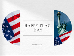 USA National Flag Day Greetings With Liberty Statue