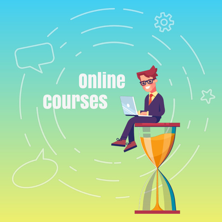 Ontwerpsjabloon van Animated Post van Online Courses Ad