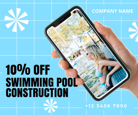 Discounts on Recreational Water Pool Building Large Rectangle Design Template