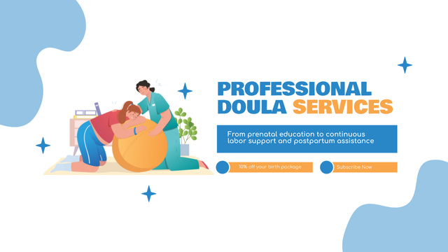 Ontwerpsjabloon van Youtube Thumbnail van Top-notch Doula Services With Discount And Description