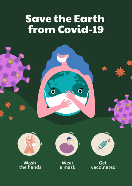 Recommendations for Personal Hygiene During Epidemic Poster tervezősablon
