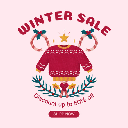 Designvorlage Werbung für den Winterschlussverkauf für Instagram