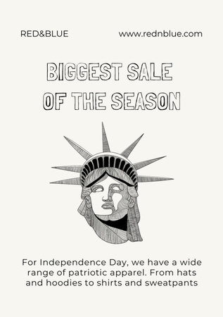 USA Independence Day Sale Announcement Flyer A7 Design Template