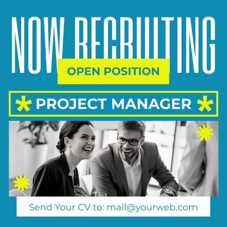 Recruitment of Project Manager LinkedIn post Design Template