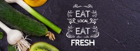 Local Food Vegetables and Fruits Facebook cover Design Template