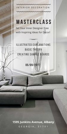 Interior decoration masterclass with Sofa in grey Graphic Modelo de Design