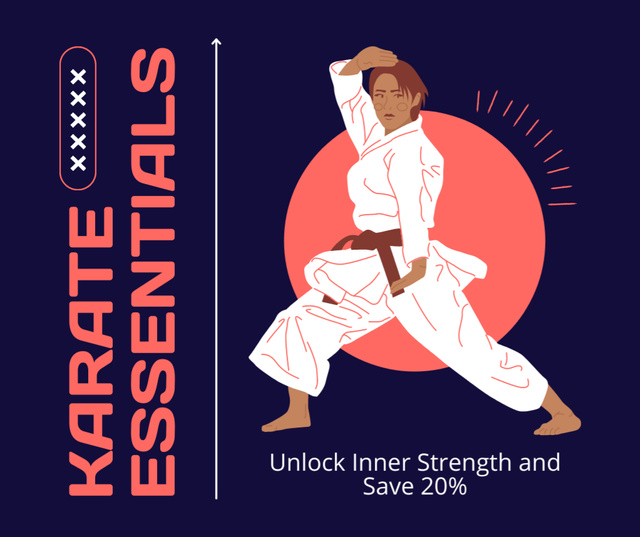 Offer of Karate Essentials Sale Facebook Design Template
