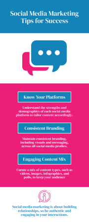 Modèle de visuel Conseils de marketing des médias sociaux pour réussir en affaires - Infographic