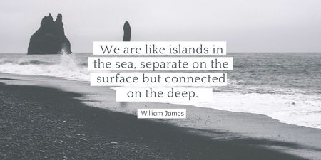 Inspirational Phrase with Ocean Landscape Twitter Tasarım Şablonu