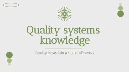 Template di design conoscenza dei sistemi di qualità Presentation Wide