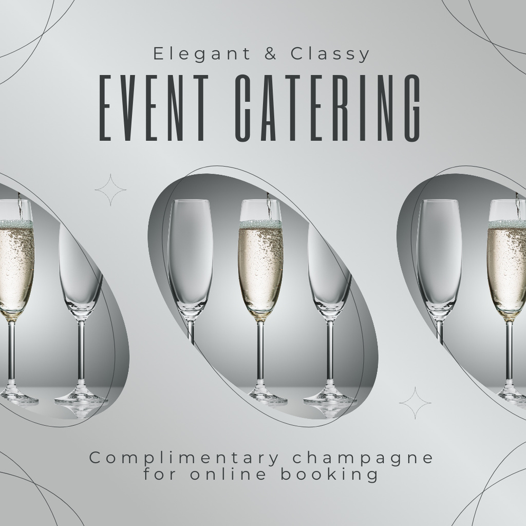Event Catering Ad with Festive Beverages Instagram AD Design Template