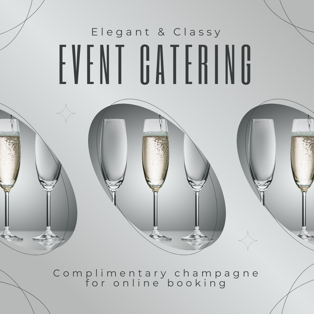 Event Catering Ad with Festive Beverages Instagram AD tervezősablon