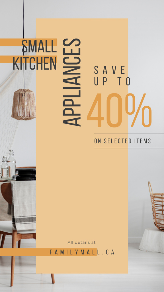 Cozy Home kitchen interior Instagram Story Design Template