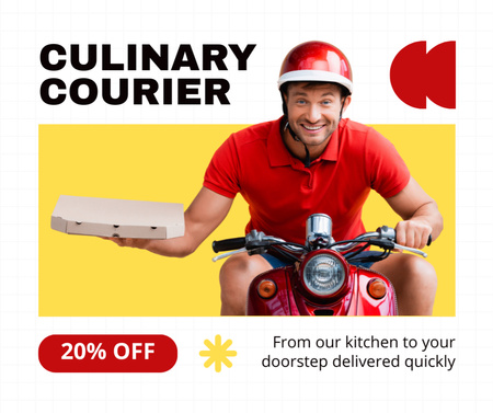 Offer of Courier Services from Fast Casual Restaurant Facebook Design Template