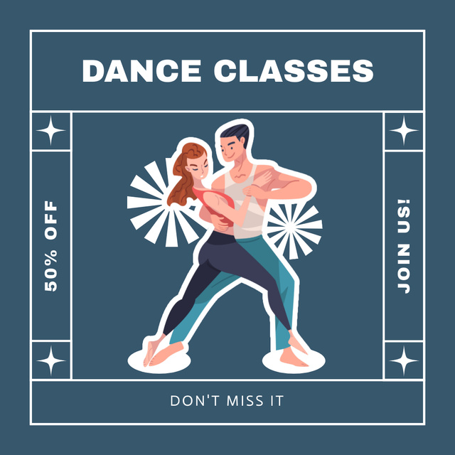 Designvorlage Offer Discounts on Dance Lessons for Couples für Instagram