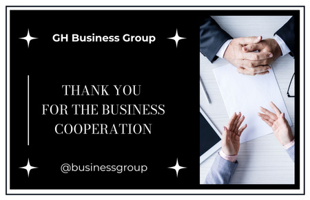 Corporate Thanking Message on Black Business Card 85x55mm Design Template