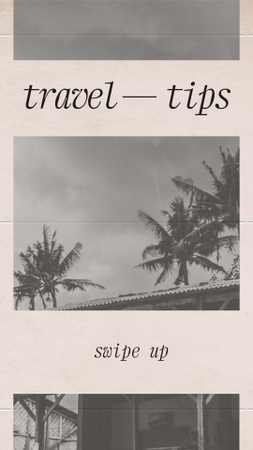 Travel Tips Ad with Palm Trees Instagram Story Design Template