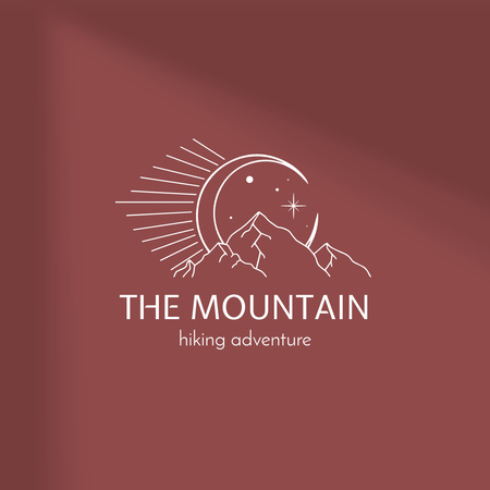 Travel Tour Offer with Mountains Illustration Logo Design Template