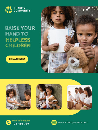  Charity Action in Support of African Children Poster 36x48in Design Template