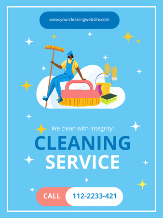 Designvorlage plakat des reinigungsdienstes für Poster US