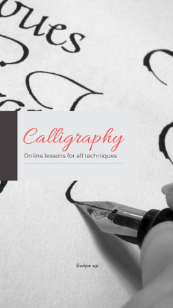 Oferta de maravilhosas aulas de caligrafia para técnicas Instagram Story Modelo de Design