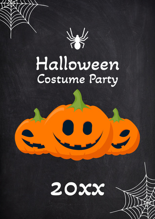 Halloween Costume Party Event Announcement Poster A3 Design Template