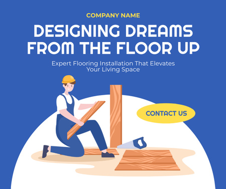 Services of Expert Flooring Installation Facebook Design Template