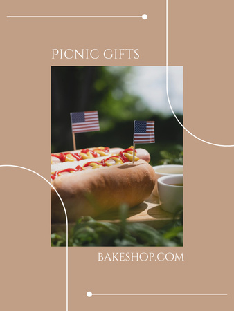 Szablon projektu Ogłoszenie Spirited 4 lipca o sprzedaży artykułów piknikowych w USA Poster US