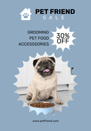 Evcil Hayvan Arkadaşı İndirimi ile Pet Salon Promosyonu Poster 28x40in Tasarım Şablonu