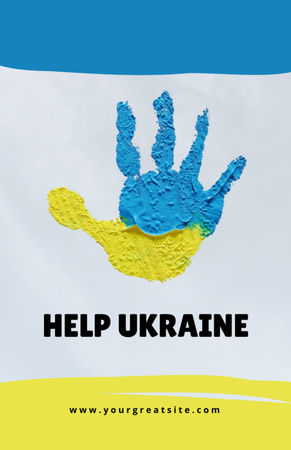 Motivation to Help Ukraine with Hand Flyer 5.5x8.5in Modelo de Design
