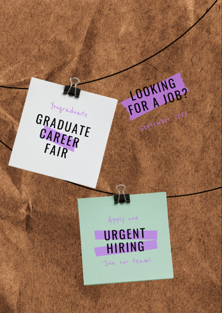 Career Fair Announcement with Attached Stickers Flyer A6 Design Template