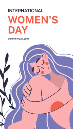 International Women's Day with Young Tender Woman Instagram Story Design Template
