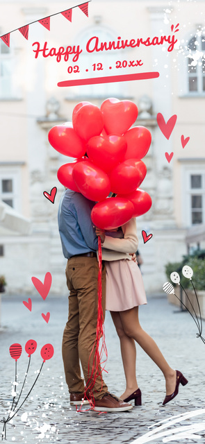 Plantilla de diseño de Happy Anniversary Wishes With Kissing Couple Snapchat Moment Filter 