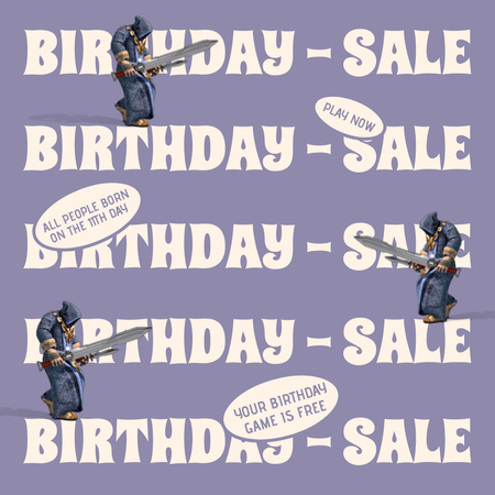 Birthday Celebration with Character Animated Post Design Template