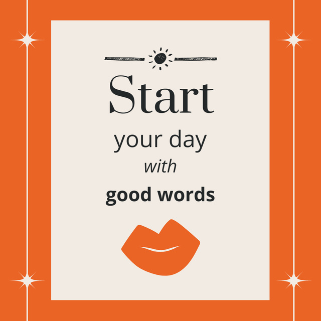 Inspirational Phrase about Importance of Good Words Instagram – шаблон для дизайна