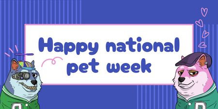 Plantilla de diseño de Perros lindos para la semana nacional de mascotas Twitter 