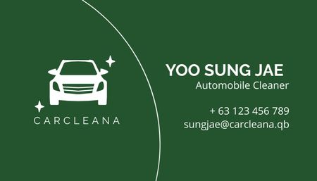 Plantilla de diseño de Servicios de limpieza de automóviles en verde Business Card US 