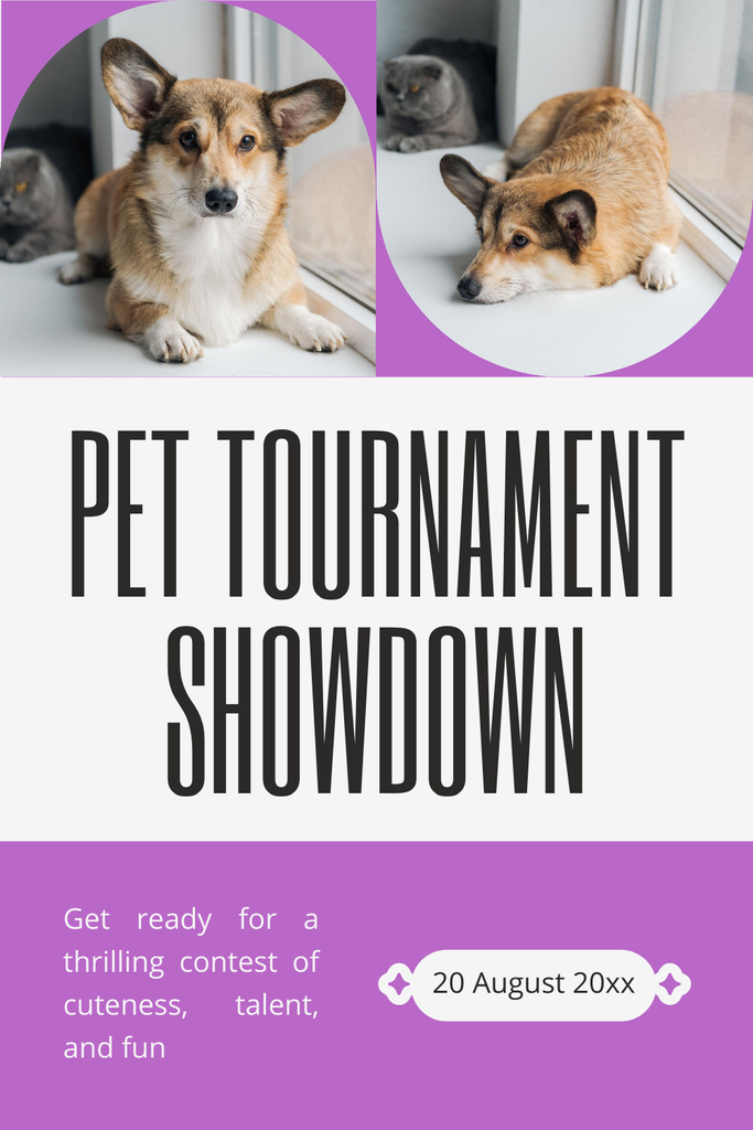Pet Tournament Announcement Pinterest tervezősablon
