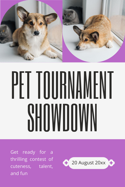 Ontwerpsjabloon van Pinterest van Pet Tournament Announcement