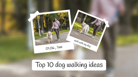 犬の散歩のアイデア Youtube Thumbnailデザインテンプレート