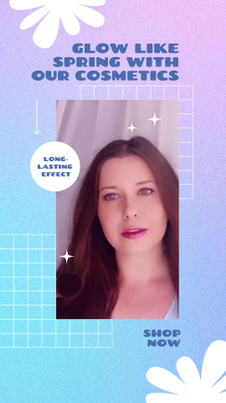 Adding Blush To Make Up With Cosmetics Offer Instagram Video Story Šablona návrhu