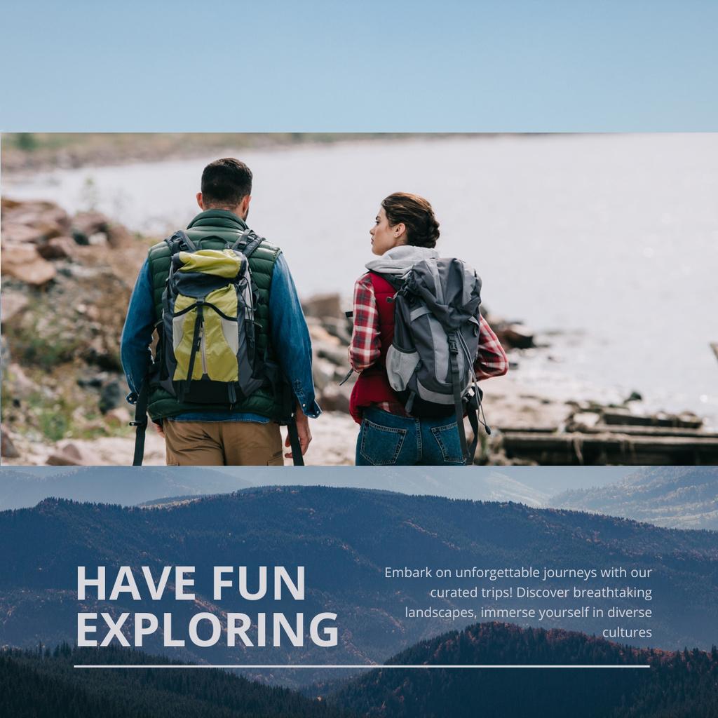Eco Tourism Inspiration with Couple Instagram Design Template