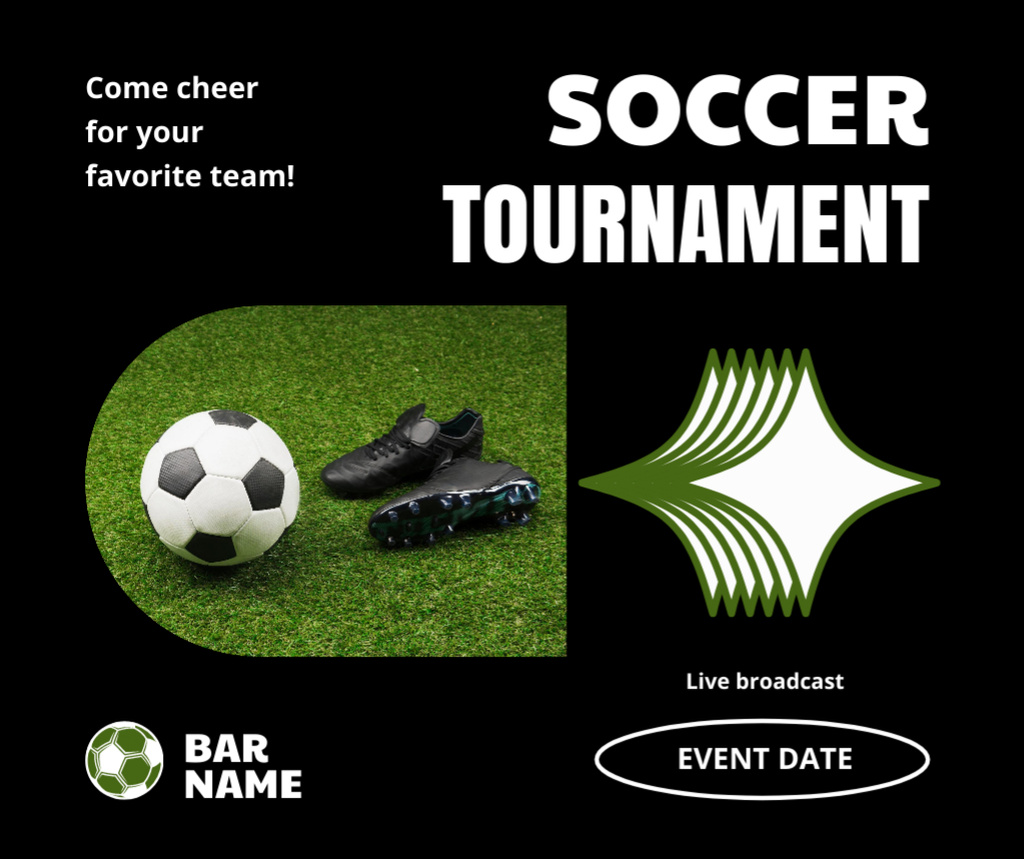 Ontwerpsjabloon van Facebook van Soccer Tournament Announcement